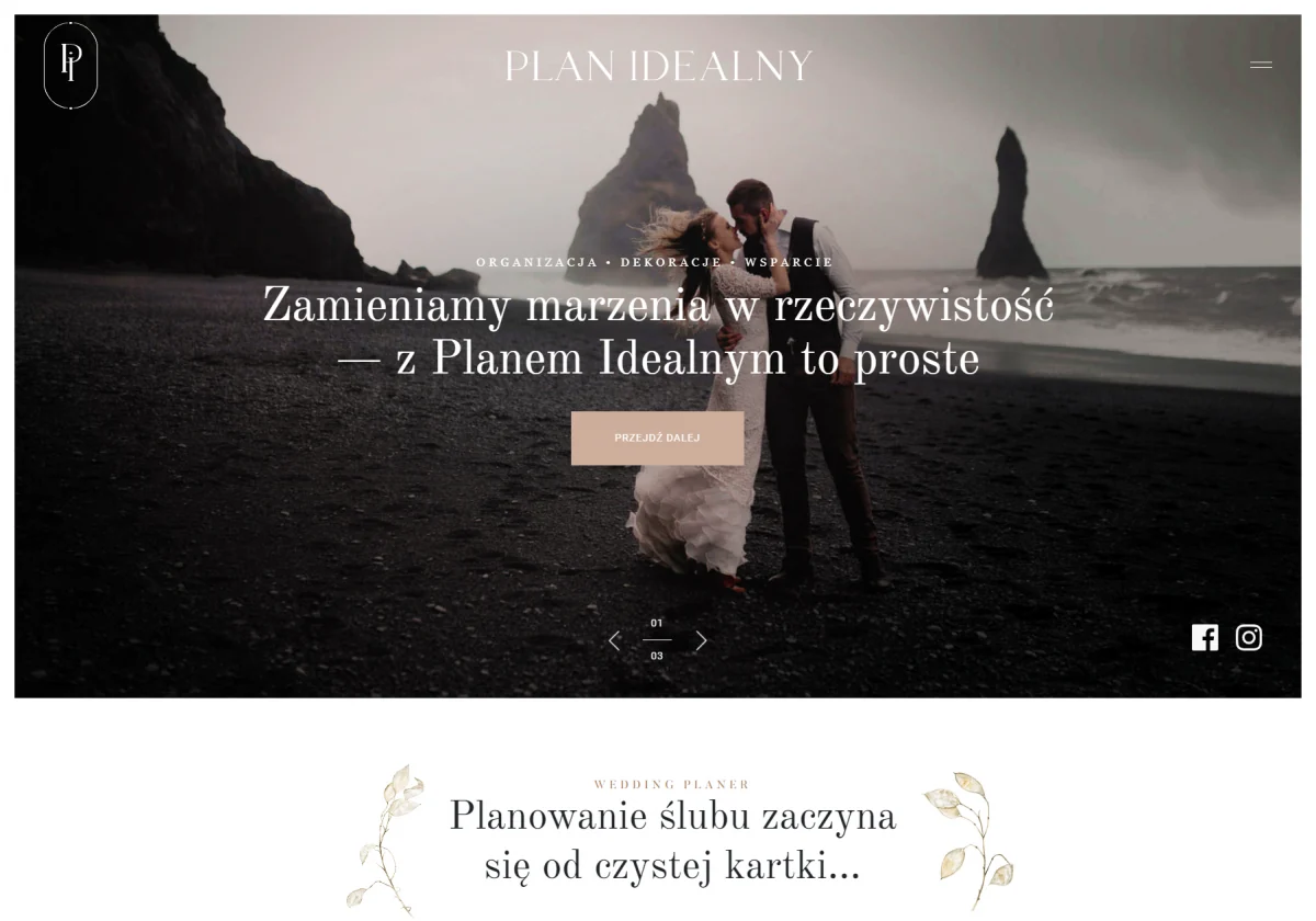 Plan Idealny - projekt strony wykonanej przez Brainbox